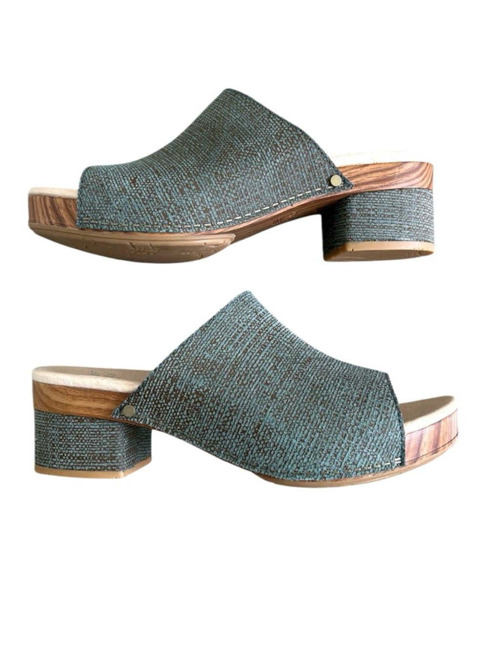 Dansko Maci Textured Open Toe Sandal Teal Size EU 40, U.S. 9.5-10 NWOT